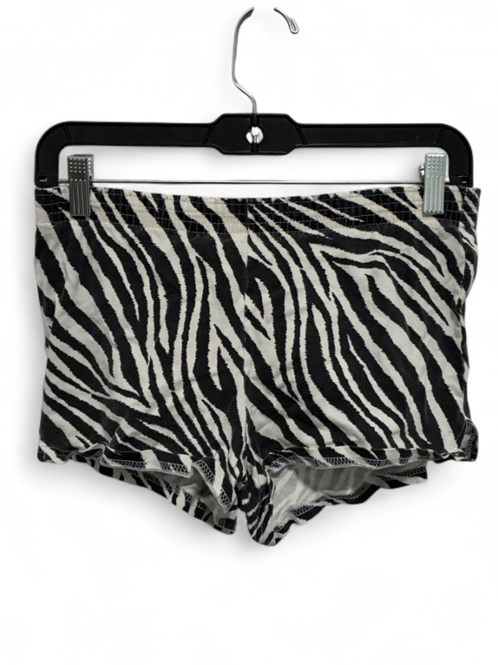 Y2K Soffee Zebra Print Lounge Shorts - Black & White
